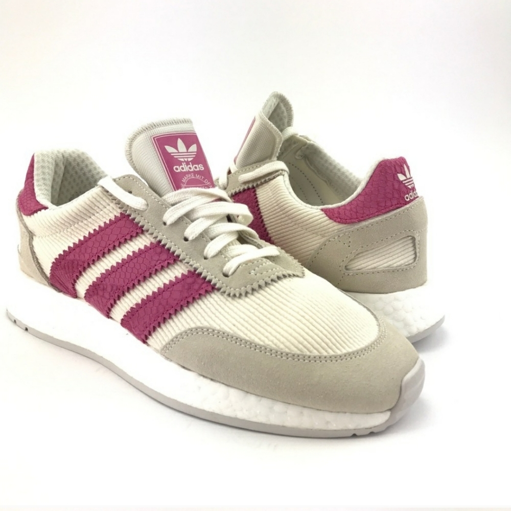 adidas women's i-5923 boost white shock pink